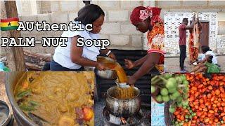 Cooking Africa’s  most Common food || PALM NUT SOUP with FUFU || Sunyani Ghana + Celebration