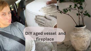 ￼ DIY Olive Atelier dupe Vessel. DIY living fireplace with lime wash .￼ Home goods haulage