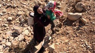 A mother in a shelter "The courage of a mother to save the lives of her children