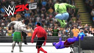 HULK & RED HULK VS BLUE HULK & GREY HULK - EXTREME RULES TORANDO TAG TEAM MATCH - WWE 2k15