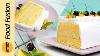 Easy Mango Ice cream Cake - Eid Special Recipe by Food Fusion