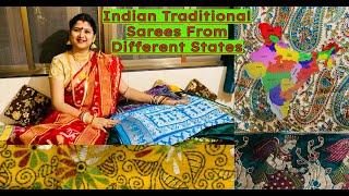 Indian different types of Sarees, Traditional Indian sarees from different States, Sarees of India