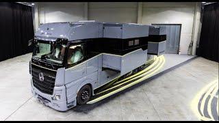 Biggest european RVs: Mercedes Benz Actros STX Eila Edition with 4 Slideouts - the 12m Motorhome.