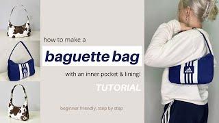 DIY baguette mini bag/purse TUTORIAL! (with lining AND pocket!)