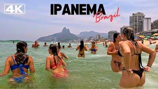  4K IPANEMA-STRAND MIT KRISTALLKLARES WASSER UND STARKEN WELLEN