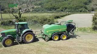 John Deere C441R Baler Wrapper in action!