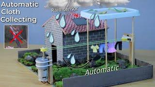 Rain sensor project | Rain detector and cloth collector | automatic cloth protection form rain #diy