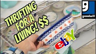 I ALWAYS Get THESE! Thrift with Me Goodwill ~ Sourcing RESELL eBay FULL-TIME PROFIT how to