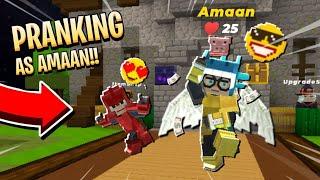 Pranking Bedwars Players As Amaan!! (Blockman GO)