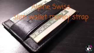 Alpine Swiss slim money strap wallet review and comparison with fossil & radix one
