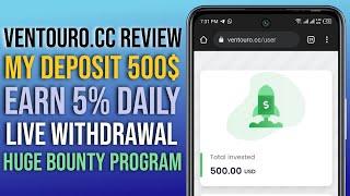 VENTOURO.CC Honest Review | New Investment Website 2022 | Earn 5% Daily | Hunzii Tech