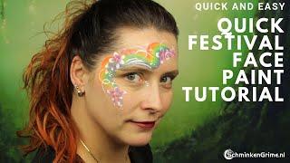 Quick Festival Face Paint Tutorial | Quick and Easy Face Paint | 2 Minute Face Paint