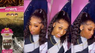 Sleek High Frontal Ponytail Tutorial Using Beauty Supply Store Frontal| JANET COLLECTION HD LACE