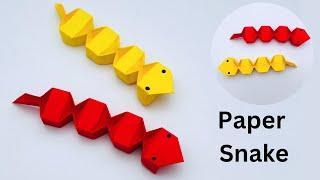 How To Make Easy Moving Paper snake Toy  For Kids / Moving Paper Toy / Paper Craft / Origami toy