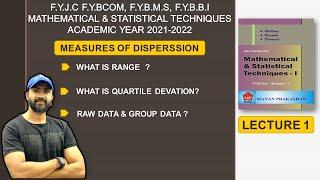 #1 FYJC FYBCOM, BMS, BBI, BFM Measures of Dispersion | Class 11 Maths | Maharashtra Board