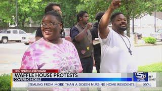 Sparse attendance at Waffle House protests in Mobile County