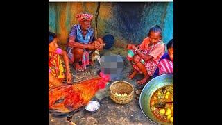 Village Famous Red Country Chicken Coocking and Eating with rice