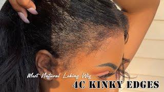 Yall!! BEST WIG OF 2023! NEW METHOD On 4C Kinky Edges HD Wig  #naturalhair #kinkystraight