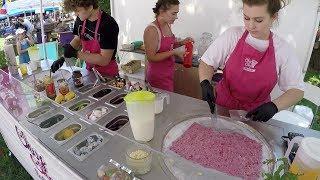 Street Food in Warsaw, Poland. Thai Style Ice cream in Mokotow Food Market