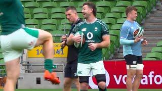 Ireland train at the Aviva Stadium in Dublin ahead of a crucial match against France