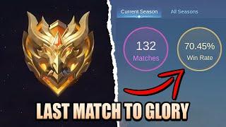 Solo Reached Mythical Glory With 70% WR And This Last Match Was Crazy | Mobile Legends