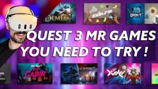 TOP 10 BEST MIXED REALITY Games On Meta Quest 3!!