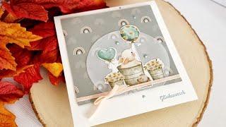 einfache Karten mit 12x12 Block von #decotimecrafts, Embossed Stickers von #Action