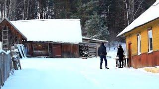 Life in a remote Belarusian village. The family is setting up a village house. Traditional food