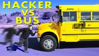 Hacker vs School Bus!  Abandoned School bus secret Training to Defeat Project Zorgo with Ninja Moves