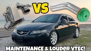 ACURA TSX Mods & Maintenance! STOCK INTAKE vs CUSTOM MADE (LOUD VTEC!)