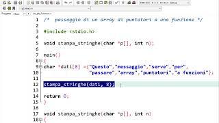 Linguaggio C - Array di puntatori, come passarli alle funzioni