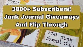 Completed Accordion Junk Journal Flip Through - You Could Win This #junkjournaljuly2023