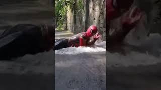 Funny #spiderman #indonesia Play Water Slide #shorts