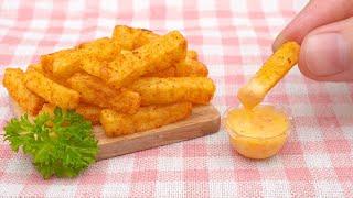 How To Make Miniature Crispy French Fries & Cheese Sauce | Miniature Cooking World #5