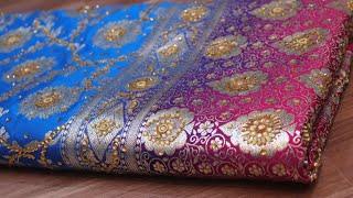 ARNG-3186 "The French Blue" Vol 8 Premium Banarasi Silk Saree||Silk Fabric||Acylic Stones||Zari