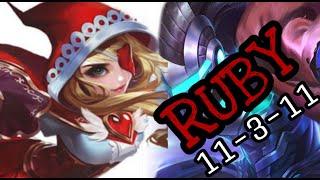 Ruby Amazing Gameplay | + Alpha | UNKILLABLE (killable) | MOBILE LEGENDS - BANG BANG!