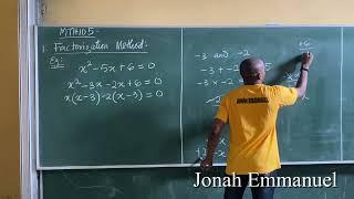 Quadratic Equations 1 - Methods and Examples