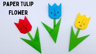 How To Make Easy Paper tulip Flowers For Kids / Nursery Craft Ideas / Paper Craft Easy / KIDS crafts