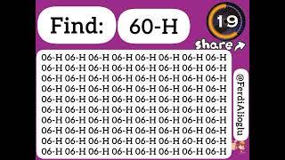 Seek and Find hidden 60-H in record time. Comment your score. #ytvideo #123 #100k
