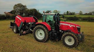 NEW MASSEY FERGUSON BALER OUTFIT ON DEMO -- MF 7720s AND MF 3130F BALER -- JOHNSTON FARM EQUIPMENT