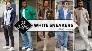 35 Ways to Style White Sneakers In Fall 2024 | Men's Fashion