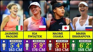 Height Comparison of Female Tennis Players | Shortest to Tallest WTA Players
