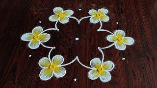 Easy friday special rangoli (5×3) dot's...simple easy kolam