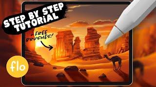Anyone Can Draw This Dramatic Desert Landscape in Procreate - with FREE brushes