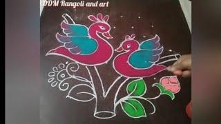 DDM Rangoli and art//2025 New year birds rangoli//special rangoli