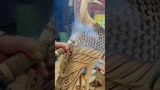 The process of woodcarving a peacock#Good tools#Easy to use#High efficiency#Good machinery