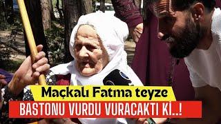 Maçkalı Fatma teyze bastonu vurdu vuracaktı ki..!