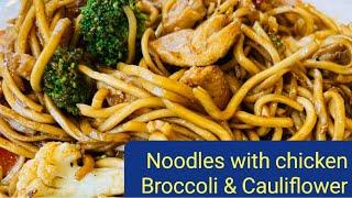 Chicken noodles with broccoli and cauliflower /short video / Pilipina in Sweden