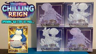 INSANE ERROR PACK! I opened FOUR CHILLING REIGN Elite Trainer Boxes to try to pull the GOLD SNORLAX!