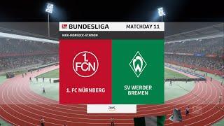 FIFA 22 | 1. FC Nürnberg vs SV Werder Bremen - Max-Morlock-Stadion | Gameplay